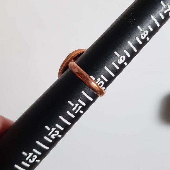 Sz 10 Natural Pink RHODOCHROSITE Ring in solid Copper Artisan Made - Picture 11 of 14